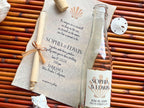 beach wedding invitation with seashell design
